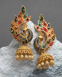 Peacock Jhumka Earrings